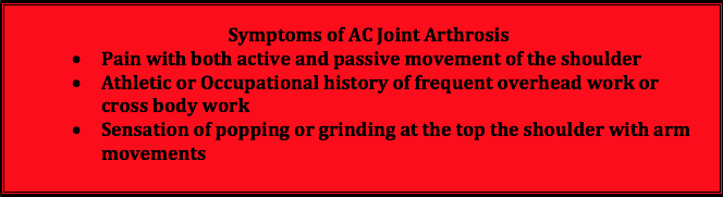 Symptoms AC Arthrosis